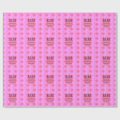 Roze Verjaardag Cake Art Print Cadeaupapier (Vlak)