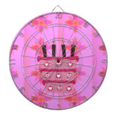 Roze Verjaardag Cake Art Print Dartbord (Voorkant)