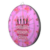 Roze Verjaardag Cake Art Print Dartbord (Voorkant Rechts)