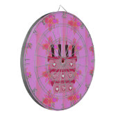 Roze Verjaardag Cake Art Print Dartbord (Voorkant Links)