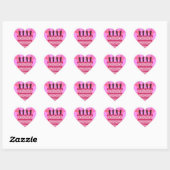 Roze Verjaardag Cake Art Print Hart Sticker (Vel)
