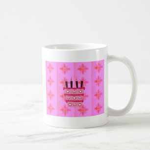 Roze Verjaardag Cake Art Print Koffiemok