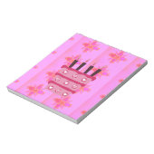 Roze Verjaardag Cake Art Print Notitieblok (Linkerzijde)