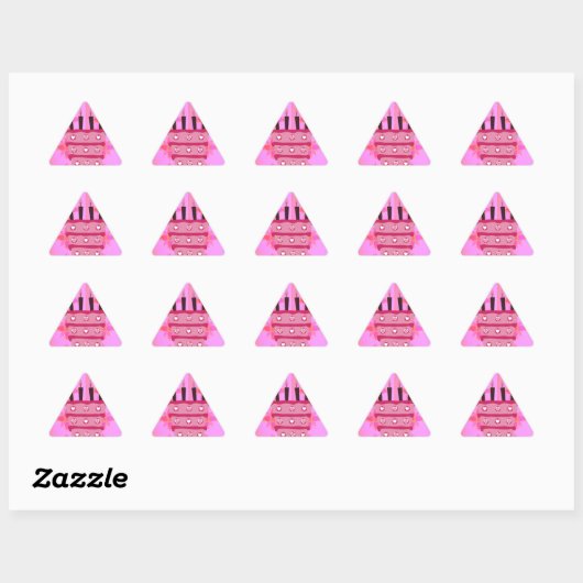 Roze Verjaardag Cake Art Print Sticker (Vel)