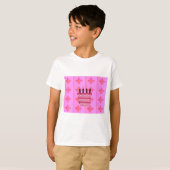 Roze Verjaardag Cake Art Print T-shirt (Voorkant volledig)