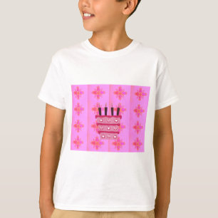 Roze Verjaardag Cake Art Print T-shirt