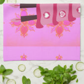 Roze Verjaardag Cake Art Print Theedoek (Gevouwen)