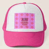 Roze Verjaardag Cake Art Print Trucker Pet (Voorkant)