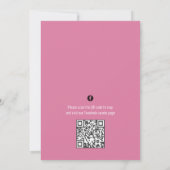 Roze Verjaardag Cute Flamingo QR Code Sociale Medi Kaart (Achterkant)