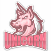 Roze Verjaardag Eenhoorn Sticker (Voorkant)