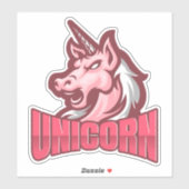 Roze Verjaardag Eenhoorn Sticker (Vel)