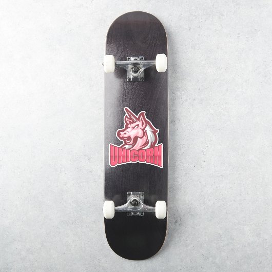 Roze Verjaardag Eenhoorn Sticker (Skateboard)