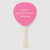 Roze verjaardag Foto aangepast Handwaaier (Achterkant)