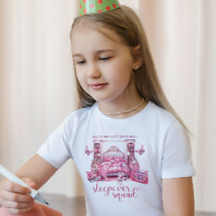 Roze Verjaardag Gepersonaliseerde Sleepover Squad T-shirt