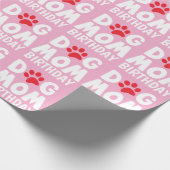 Roze Verjaardag Hond Mam Cadeaupapier (Hoek)