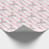 Roze Verjaardag Lama Schattige Cadeaupapier (Hoek)