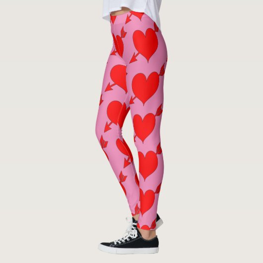 Roze Verjaardag Liefde Rood Hart Leggings (Links)