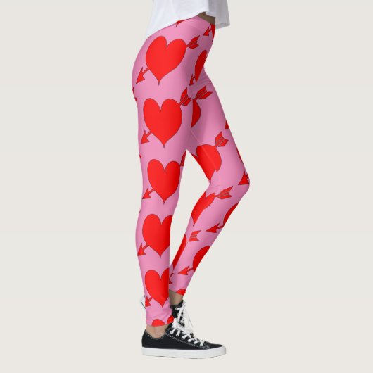 Roze Verjaardag Liefde Rood Hart Leggings (Rechts)