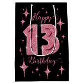 Roze Verjaardag Medium Gift Bag Medium Cadeauzakje (Achterkant)