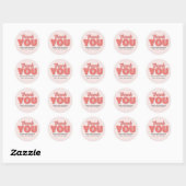 Roze Verjaardag Meisje Party Dank je wel Ronde Sticker (Vel)