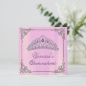 Roze verjaardag met Diamond Tiara Kaart (Staand voorkant)