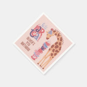 Roze Verjaardag ParTea Giraffe Papier Servet (Hoek)