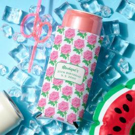 Roze verjaardag seltzer blikjeskoeler