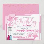  Roze Verjaardag Spa Party Kaart (Voorkant / Achterkant)