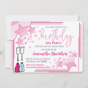  Roze Verjaardag Spa Party Kaart
