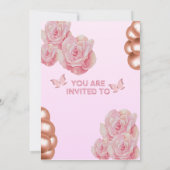 Roze verjaardag uitnodiging (Achterkant)