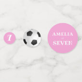 Roze Verjaardag Voetbal Football Verjaardagsfeest Confetti (Achterkanten)