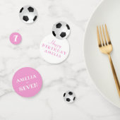 Roze Verjaardag Voetbal Football Verjaardagsfeest Confetti (Groep)