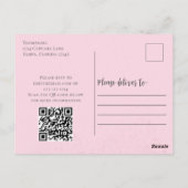 Roze Verjaardag Wauw Lieve Taart  QR Code Briefkaart (Achterkant)