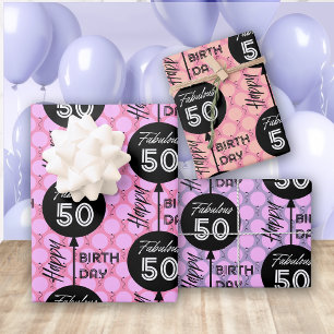 Roze Verjaardag Wrapping Paper Flat Sheet Set van