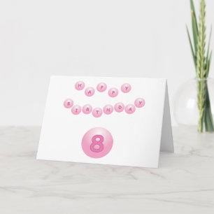 Roze verjaardagsballen 8 kaart