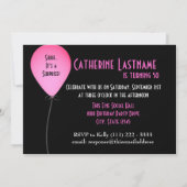 Roze Verjaardagsballon met foto Kaart (Achterkant)