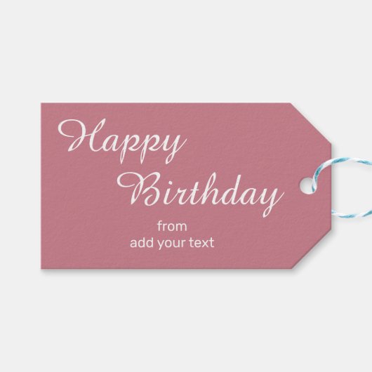 roze verjaardagscadeau Labels Cadeaulabel (Voorkant (Horizontaal))
