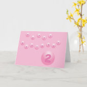 Roze verjaardagscallen 2 kaart (Gele Bloem)