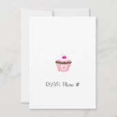 Roze verjaardagscupcakes kaart (Achterkant)