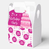 Roze Verjaardagsfeest Bedankdoosjes (Geopend)