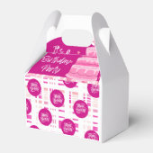 Roze Verjaardagsfeest Bedankdoosjes (Voorkant Zijde)