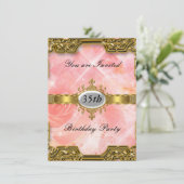Roze verjaardagsfeest Glamour Heet Uitnodiging (Staand voorkant)