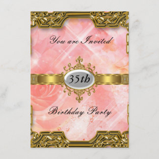 Roze verjaardagsfeest Glamour Heet Uitnodiging