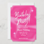 ROZE VERJAARDAGSFEEST UITNODIGING (Voorkant)