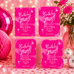 ROZE VERJAARDAGSFEEST UITNODIGING