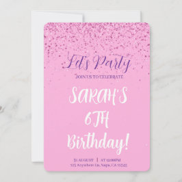 Roze verjaardagsfeest uitnodiging aanpasbaar