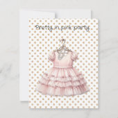 Roze verjaardagsfeestje kaart (Voorkant)