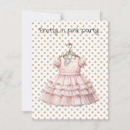 Roze verjaardagsfeestje kaart