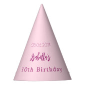 Roze verjaardagsfeestje meisje feesthoedjes (Voorkant)