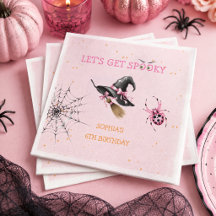 Roze verjaardagsfeestje met Halloween-thema